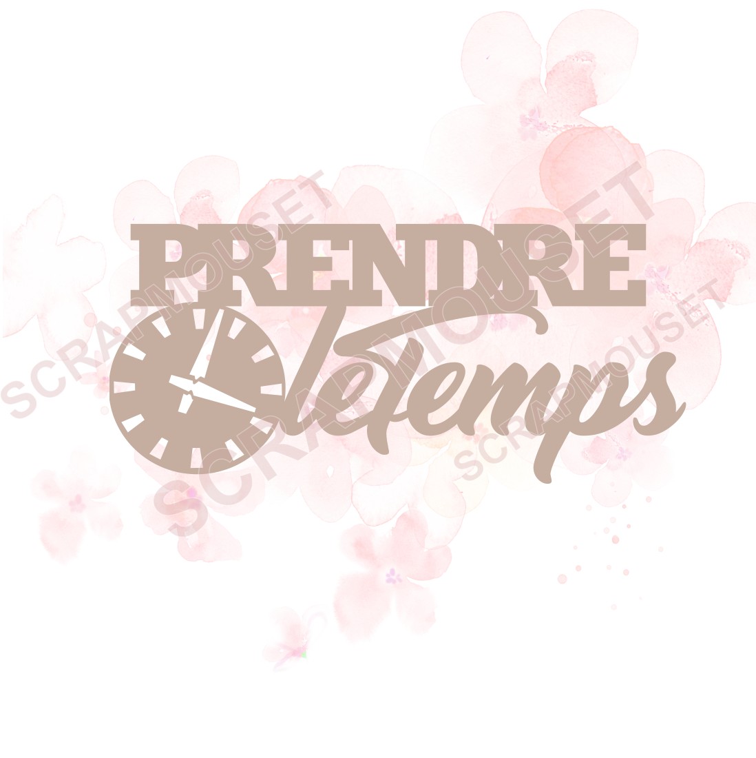 Mot Prendre le temps en carton bois SCRAPMOUSET