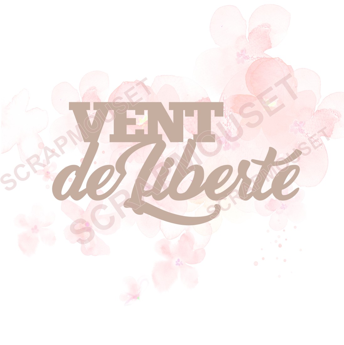Mot Vent de liberté en carton bois SCRAPMOUSET