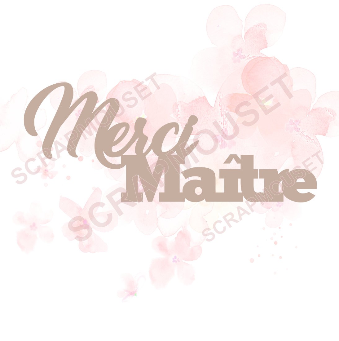 Mot Merci Maître en carton bois SCRAPMOUSET