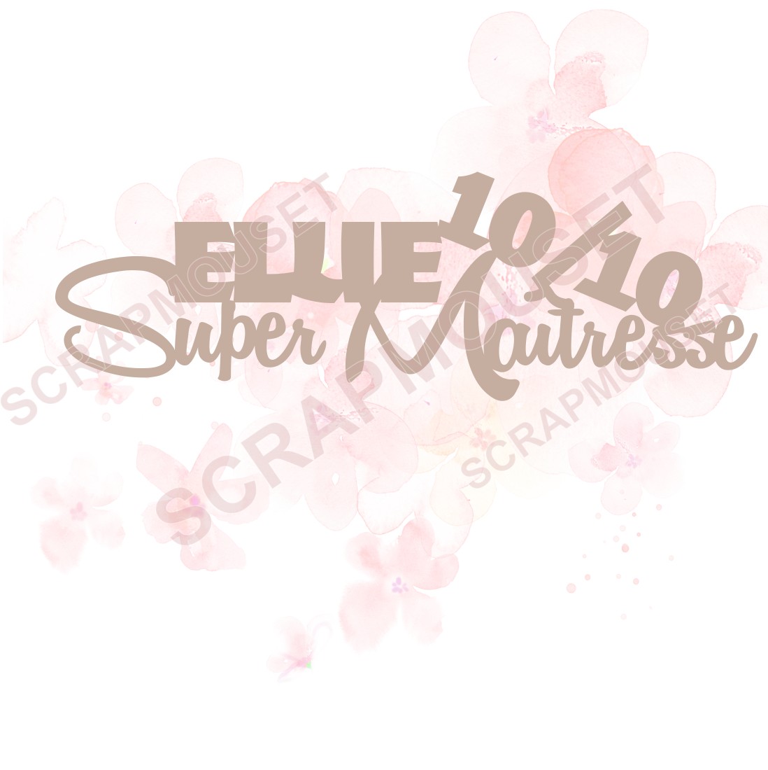 Mot Elue super maîtresse en carton bois SCRAPMOUSET