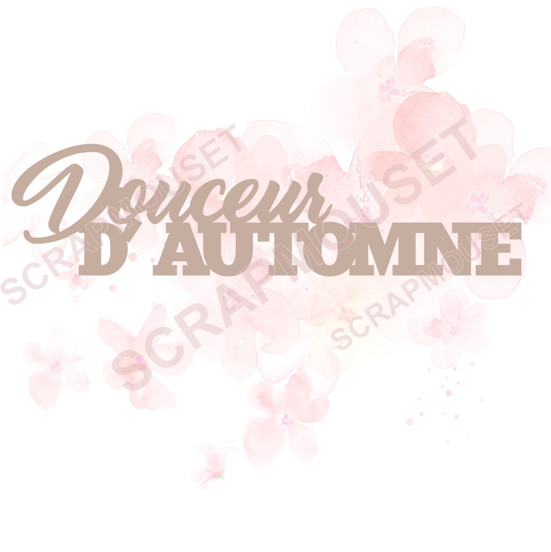 Mot Douceur d'automne en carton bois SCRAPMOUSET