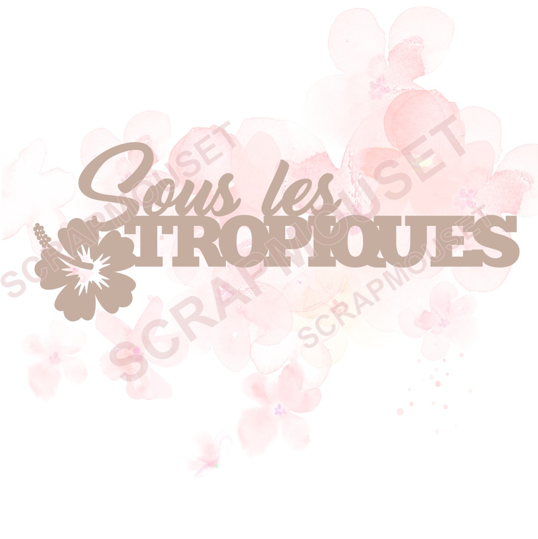 Mot Sous les tropiques en Carton bois SCRAPMOUSET