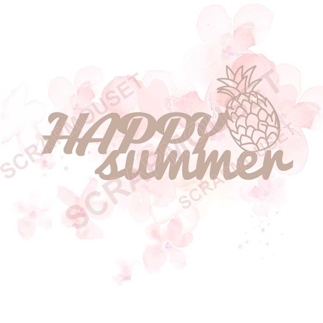 Mot Happy summer en carton bois SCRAPMOUSET