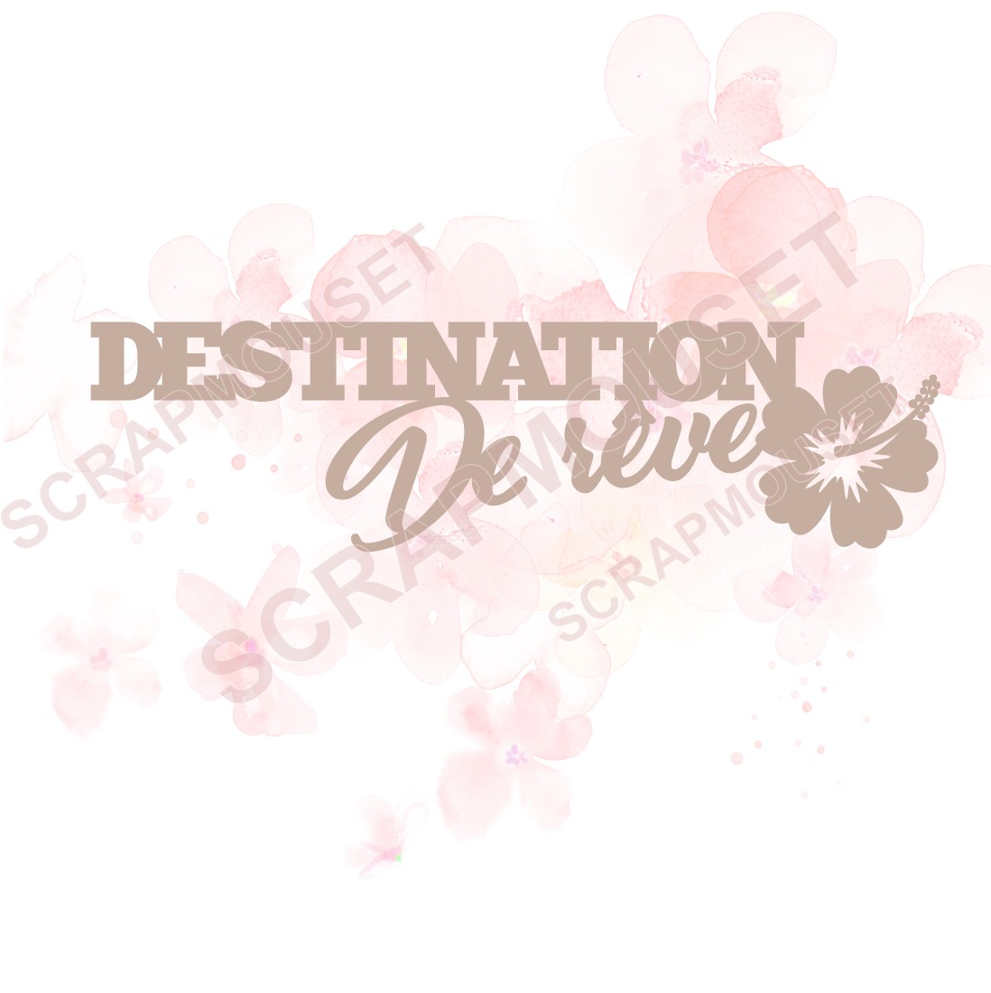 Mot Destination de rêve en carton bois SCRAPMOUSET
