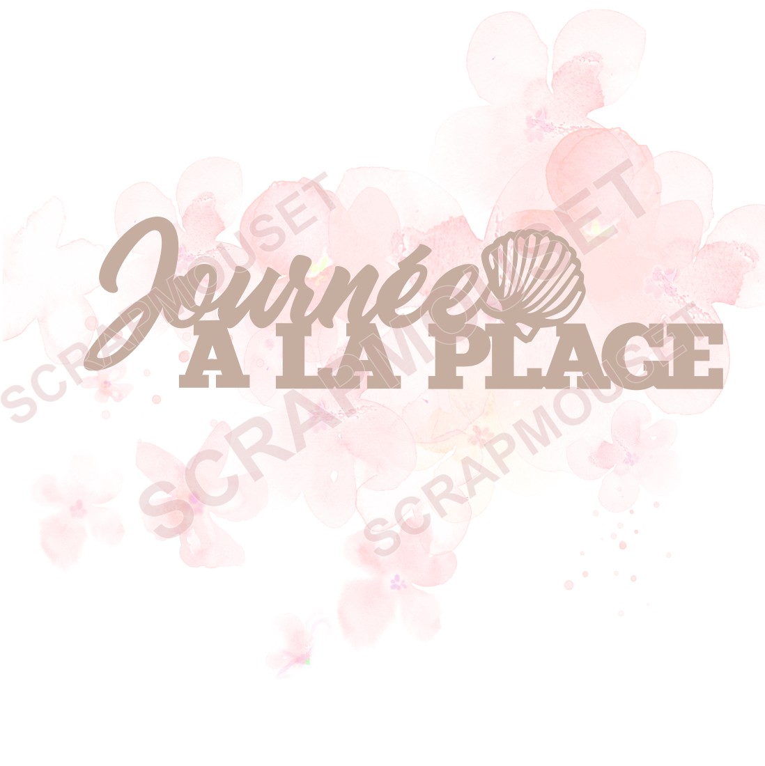Mot Journée à la plage en carton bois SCRAPMOUSET