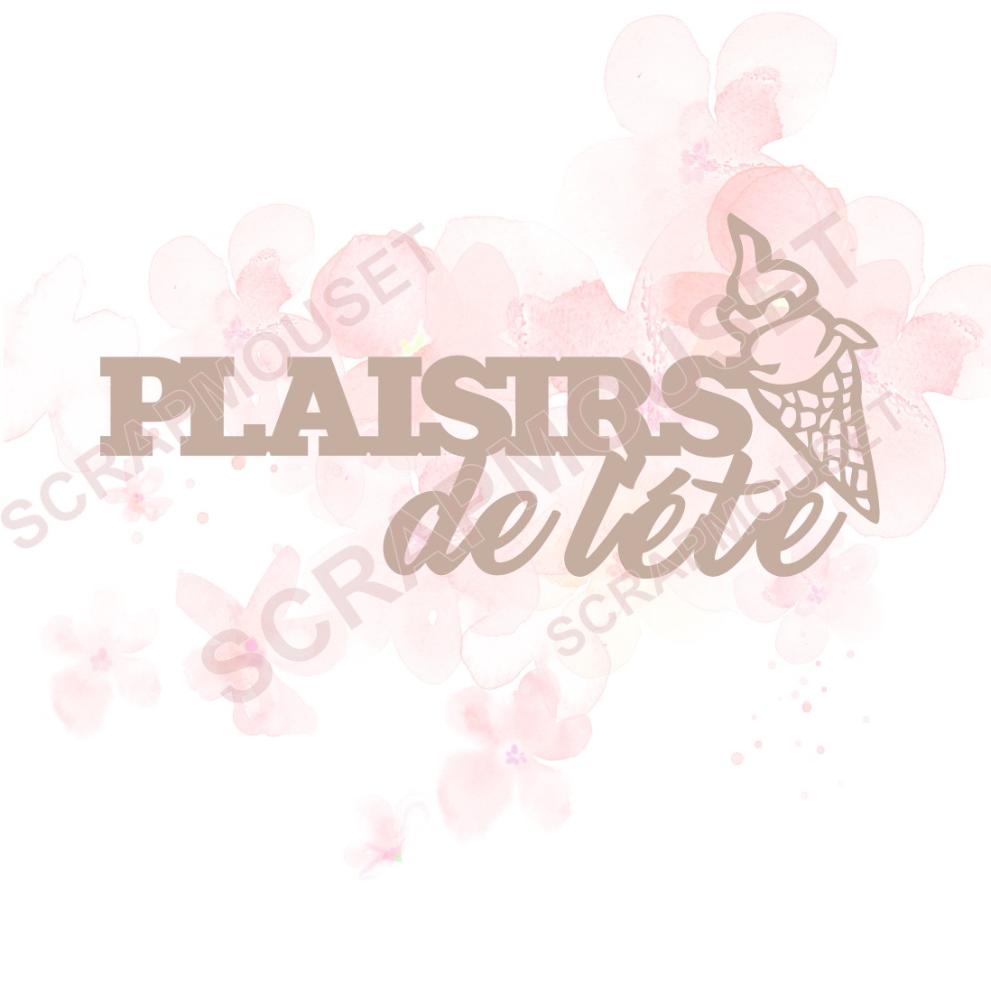 Mot Plaisirs de l'été en carton bois SCRAPMOUSET