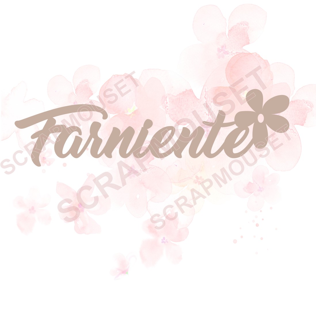 Mot Farniente (avec petite fleur) en carton bois SCRAPMOUSET