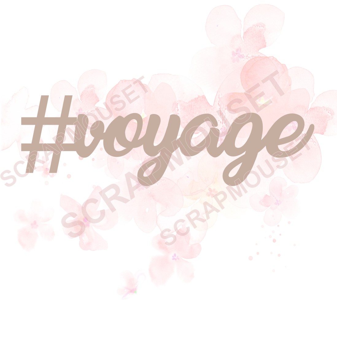 Mot Hashtag voyage en Carton bois SCRAPMOUSET