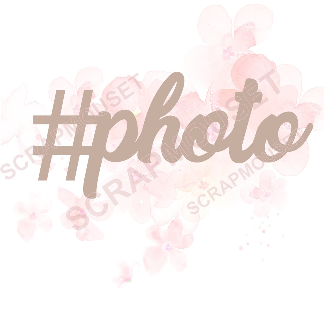 Mot Hashtag photo en carton bois SCRAPMOUSET