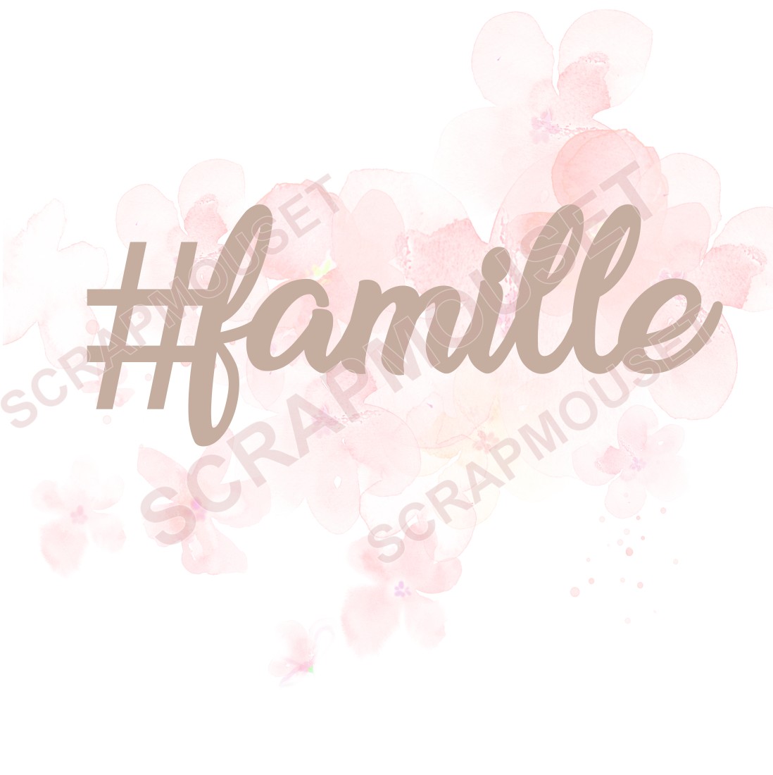Mot Hashtag famille en Carton bois SCRAPMOUSET