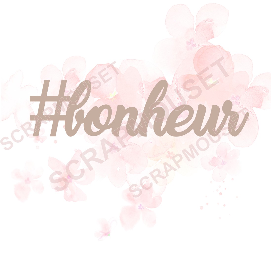 Mots en Carton bois - Hashtag bonheur - 5.9 x 1.5 cmSCRAPMOUSET
