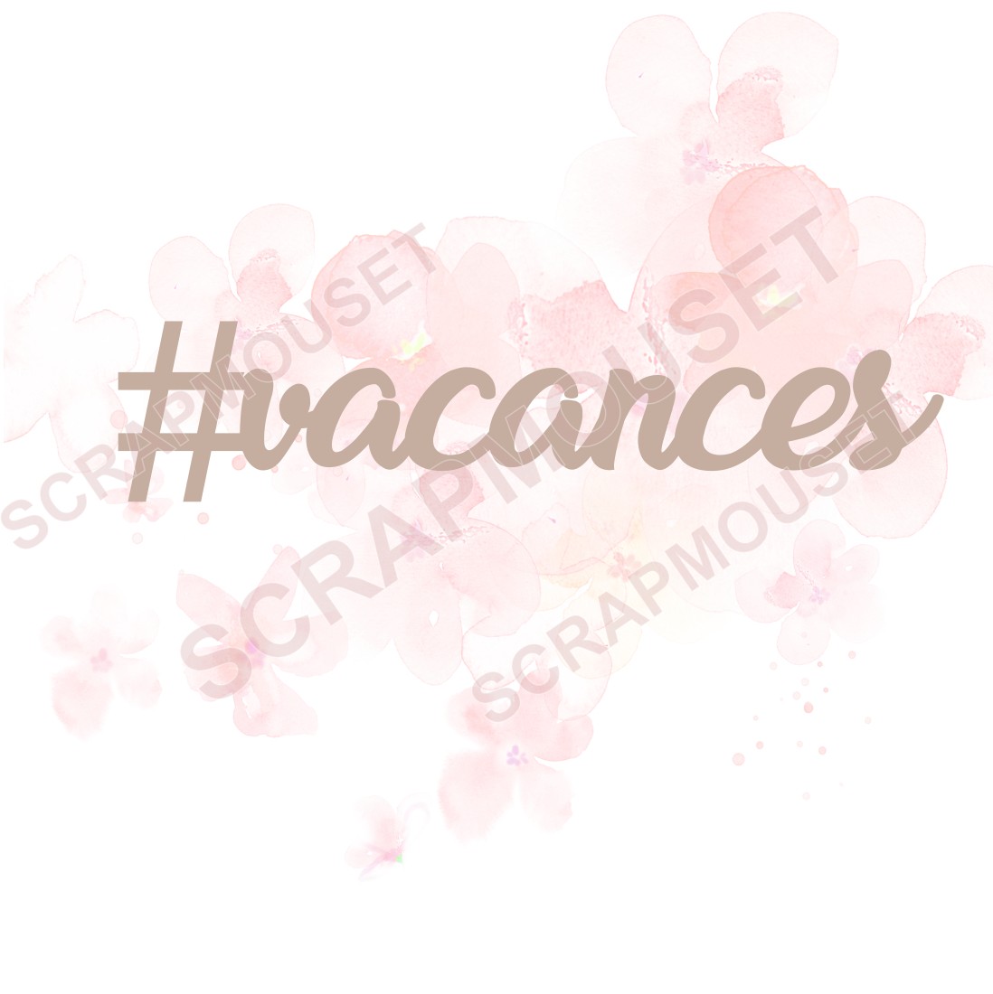 Mot Hashtag vacances en carton bois SCRAPMOUSET
