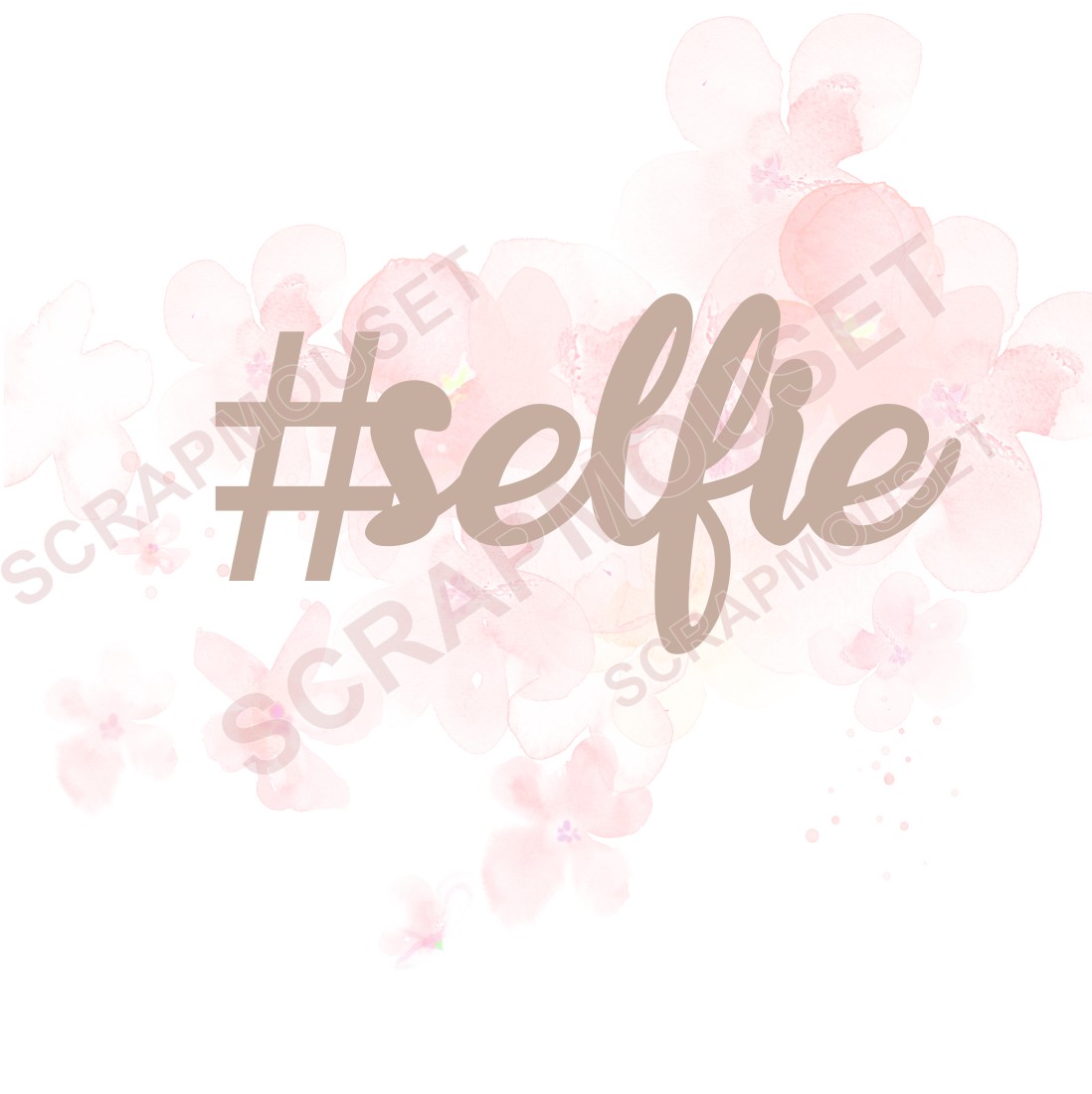 Mot Hashtag selfie en carton bois SCRAPMOUSET
