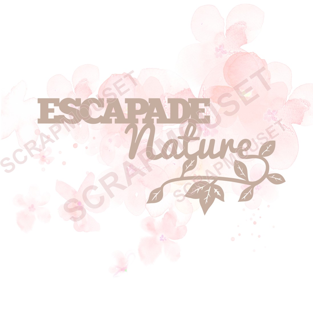 Mot Escapade nature en carton bois SCRAPMOUSET