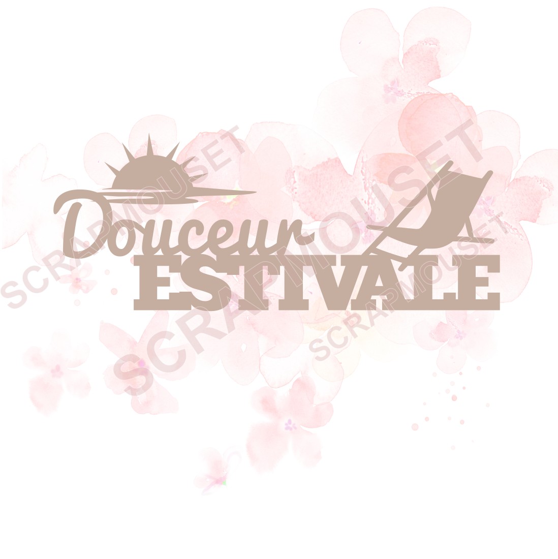 Mot Douceur estivale (transat) en carton bois SCRAPMOUSET