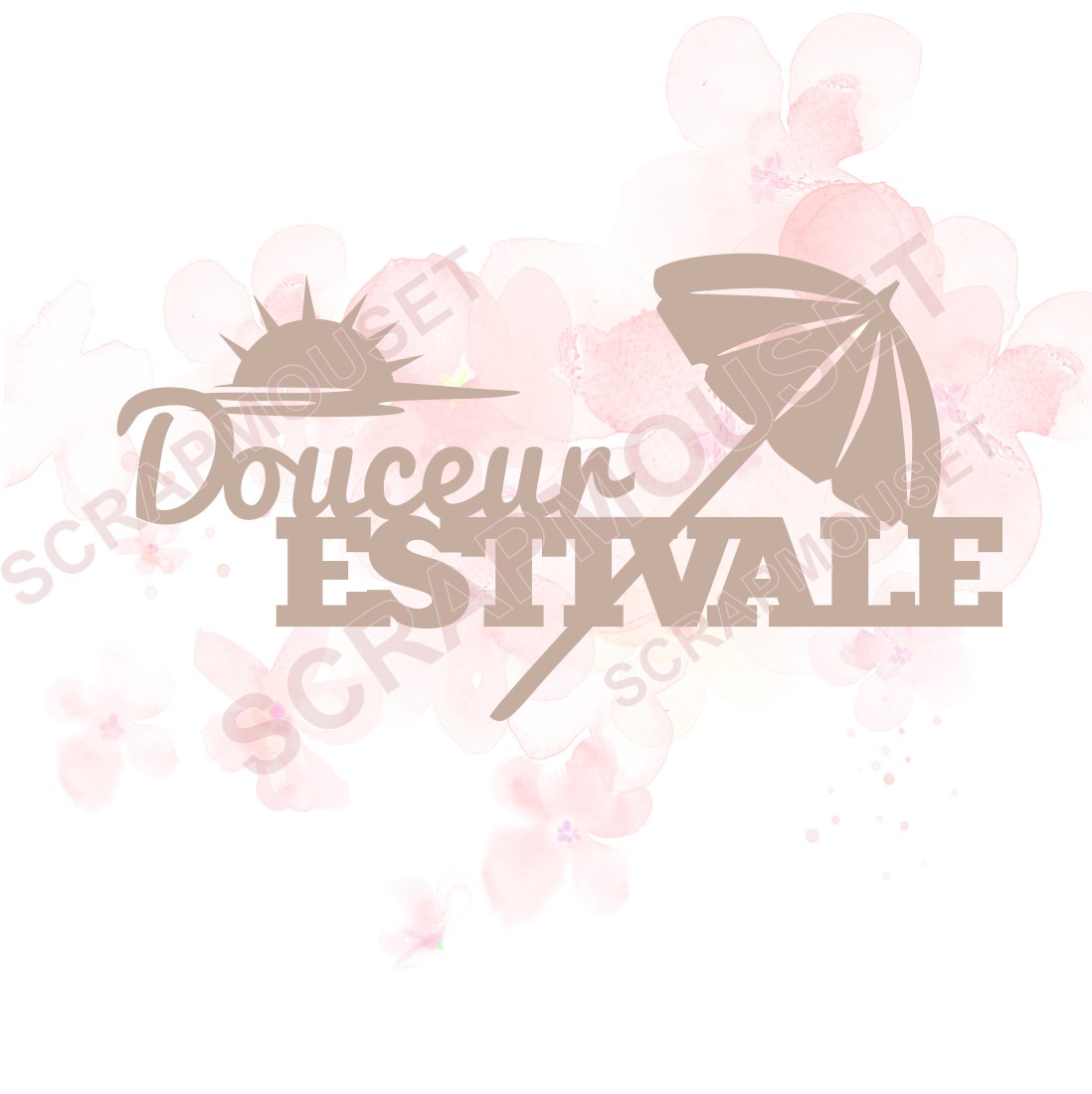 Mot Douceur estivale (parasol) en carton bois SCRAPMOUSET