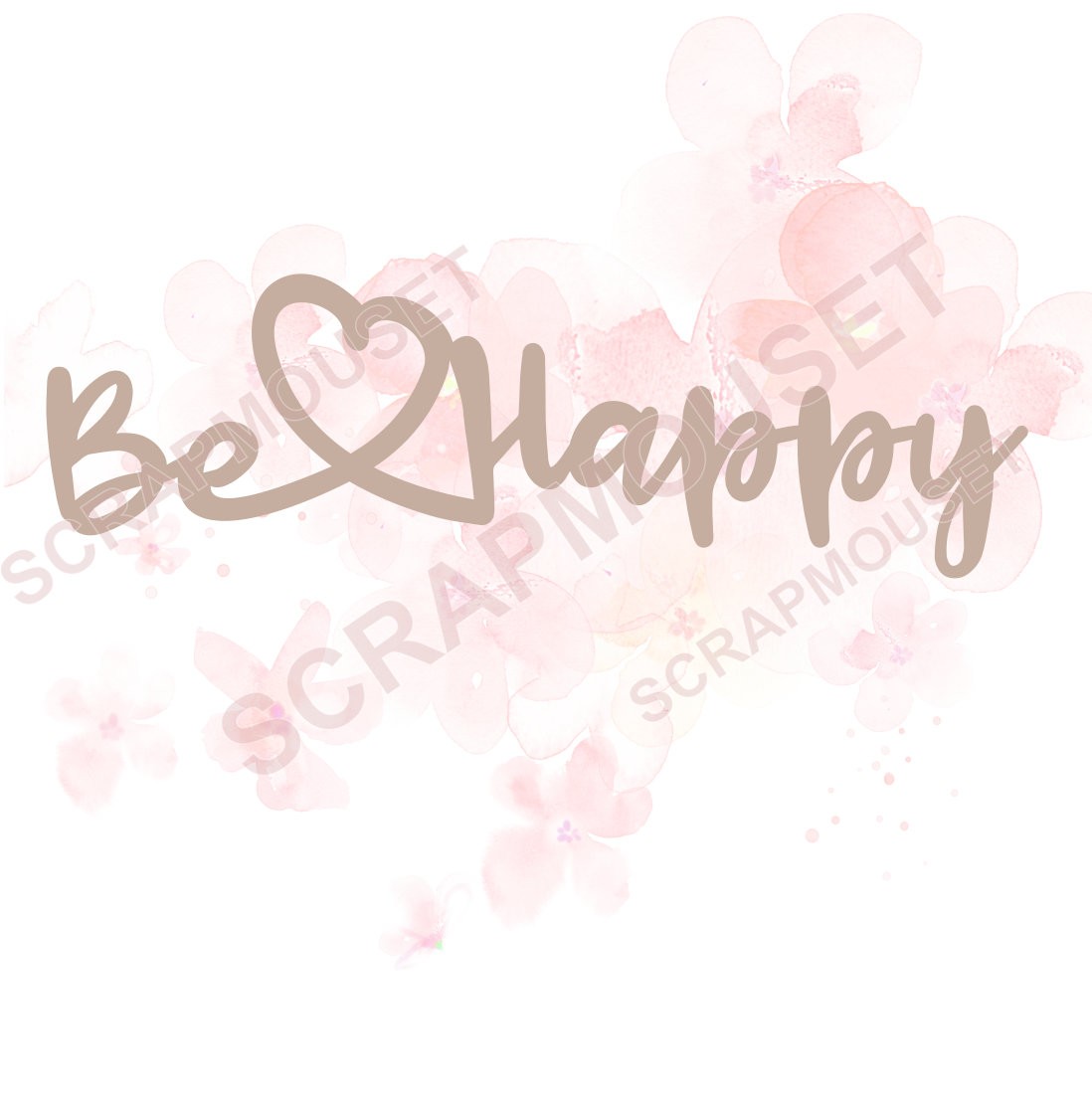 Mot Be Happy en carton bois SCRAPMOUSET