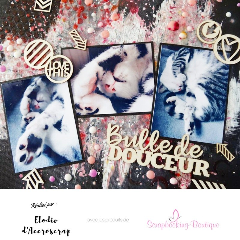 Mot bulle de douceur en carton bois SCRAPMOUSET