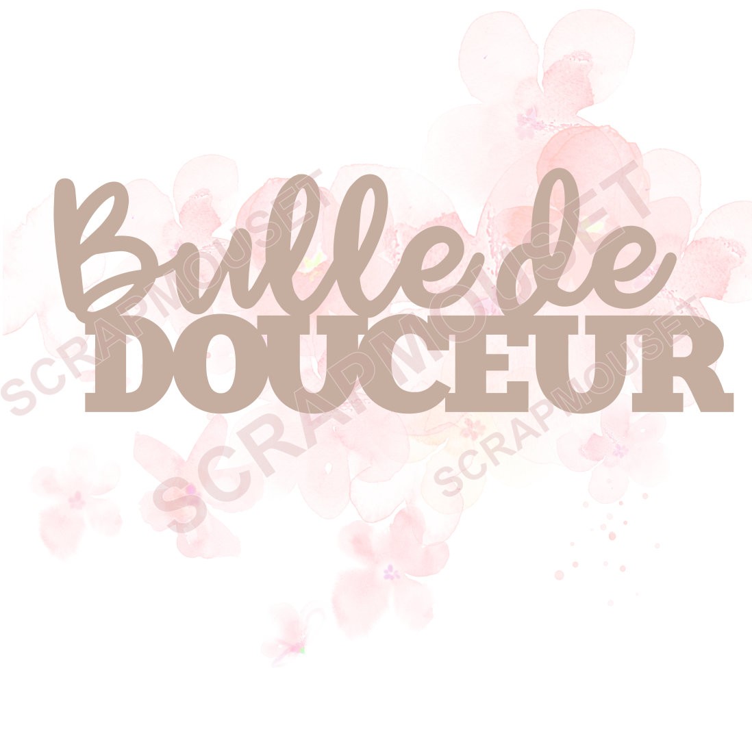 Mot bulle de douceur en carton bois SCRAPMOUSET