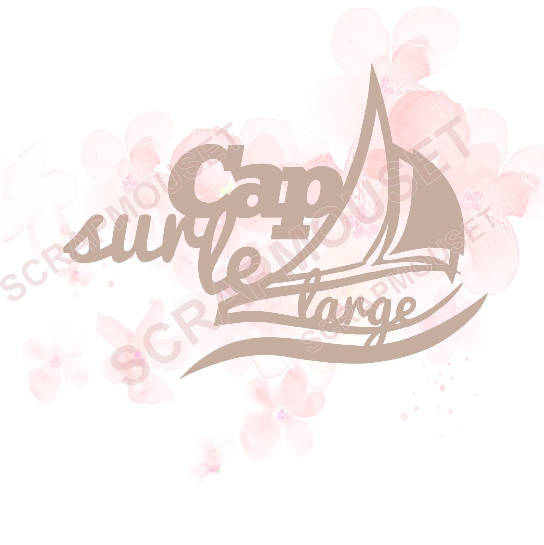 Mot Cap sur le large en carton bois SCRAPMOUSET