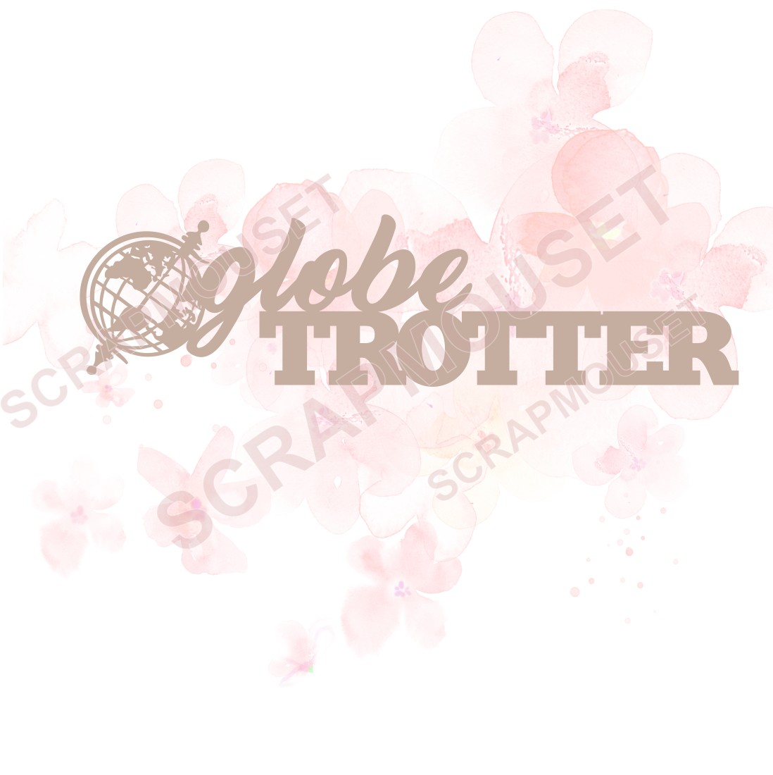 Mot Globe trotter (petit globe) en carton bois SCRAPMOUSET