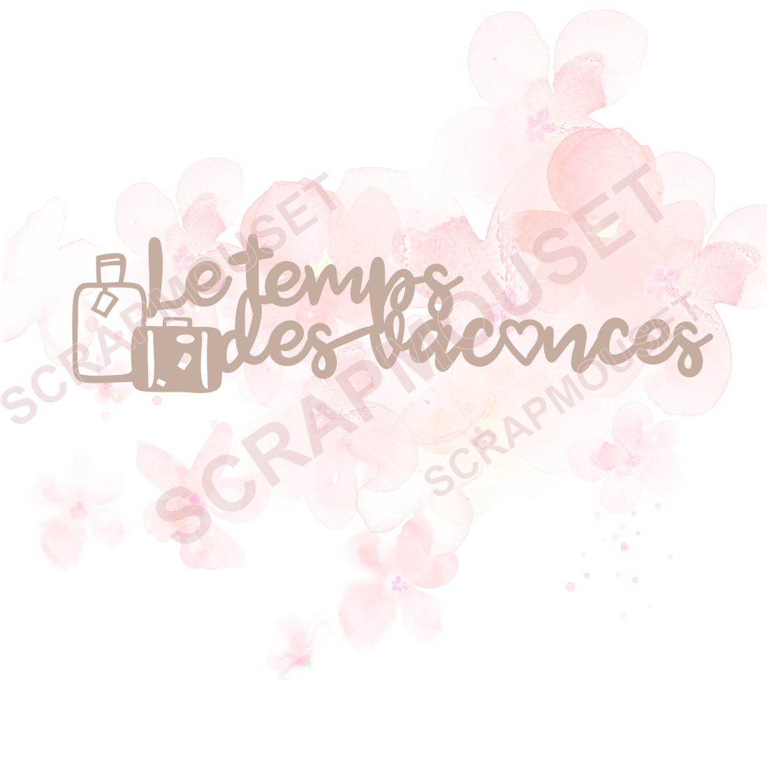 Mot Le temps des vacances en carton bois SCRAPMOUSET