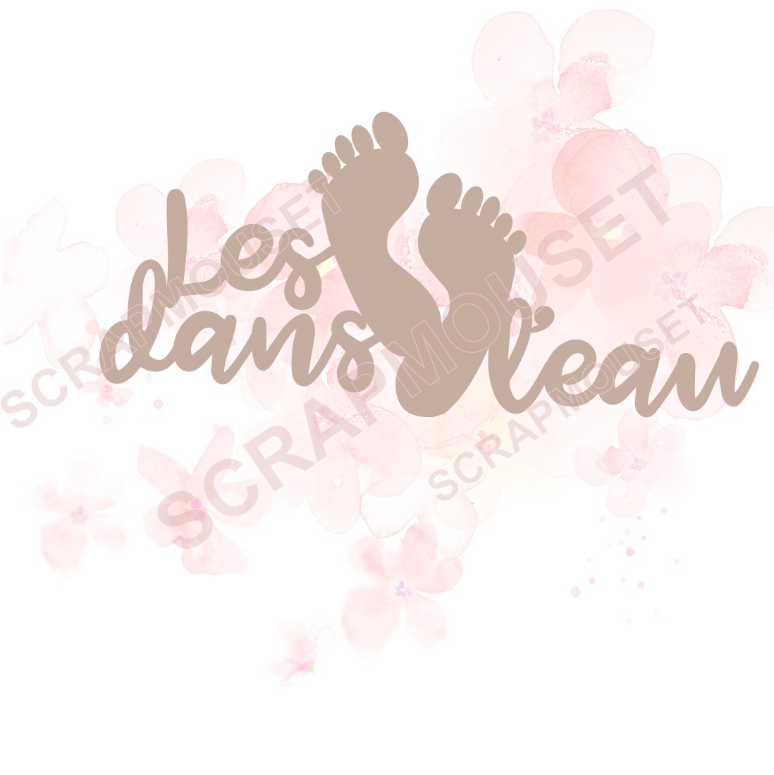Mot Les pieds dans l'eau en carton bois SCRAPMOUSET