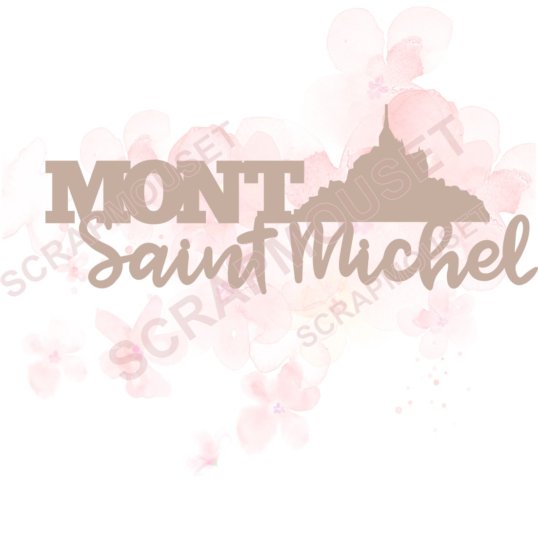 Mot Mont Saint Michel en carton bois SCRAPMOUSET