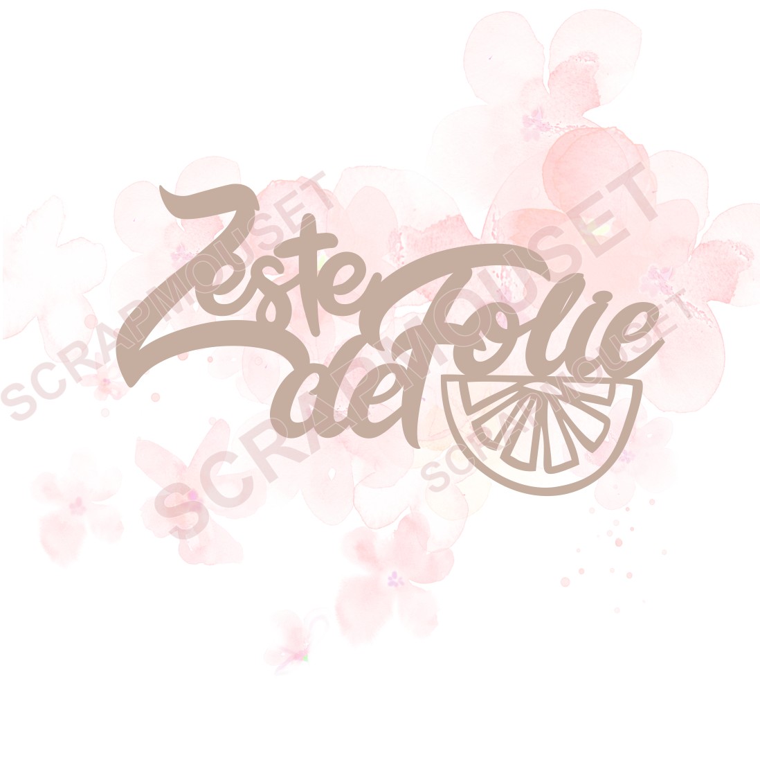 Mot Zeste de folie en carton bois SCRAPMOUSET
