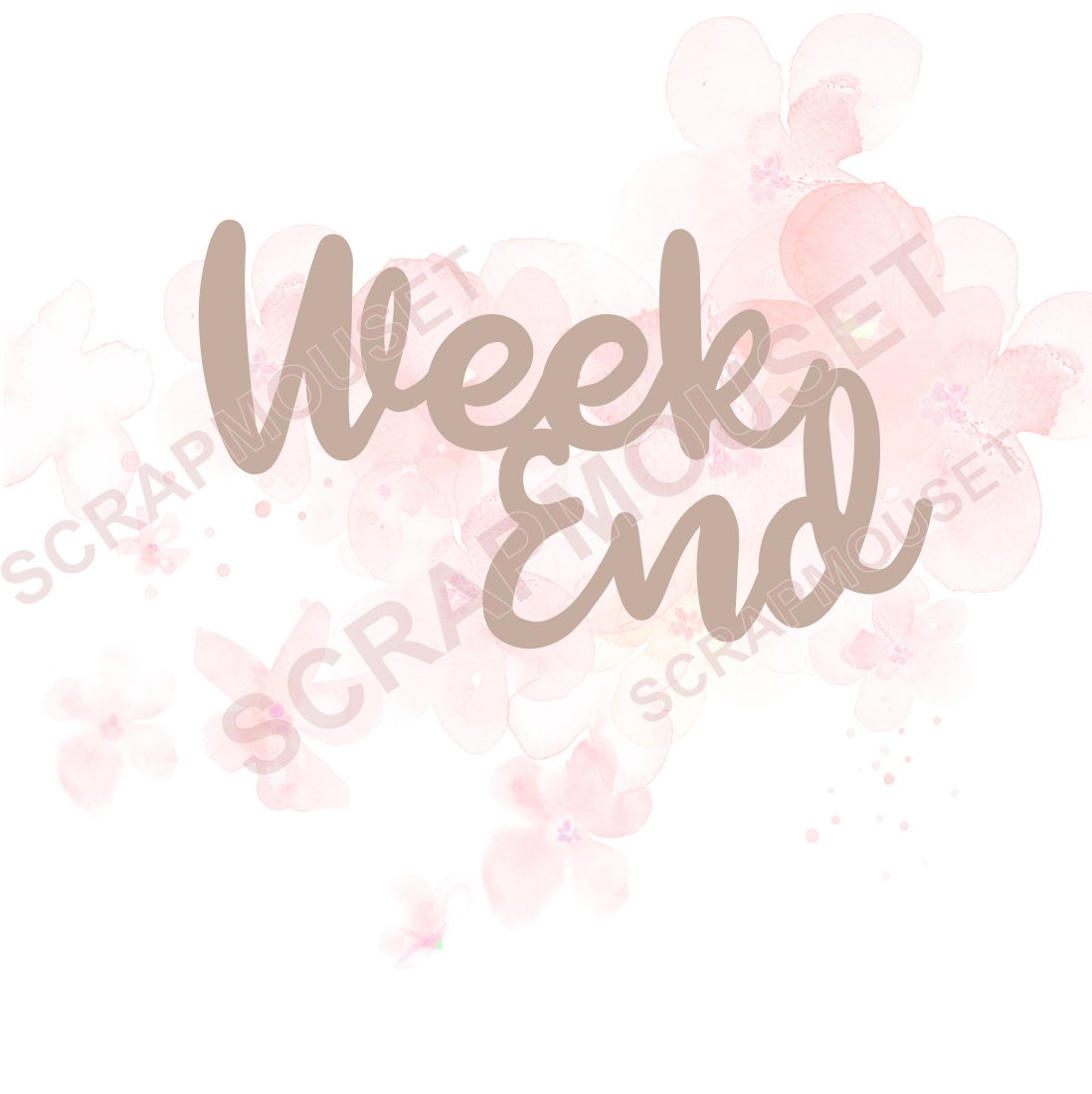 Mot Week end en carton bois SCRAPMOUSET