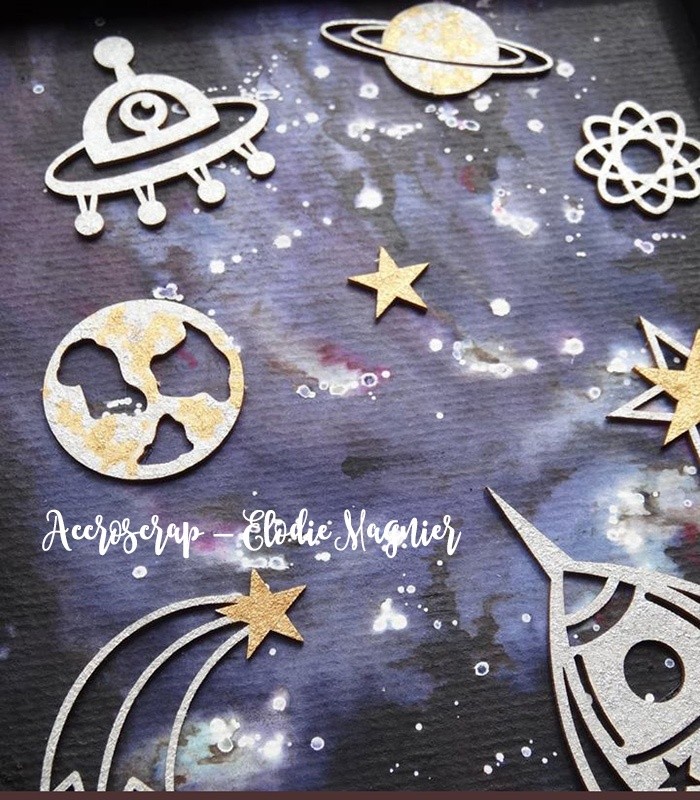 Chipboards Dans l'espace - SCRAPMOUSET