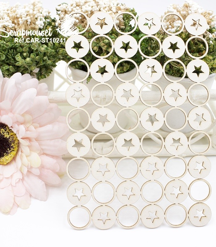 Chipboard Fond décoratif petites étoiles SCRAPMOUSET