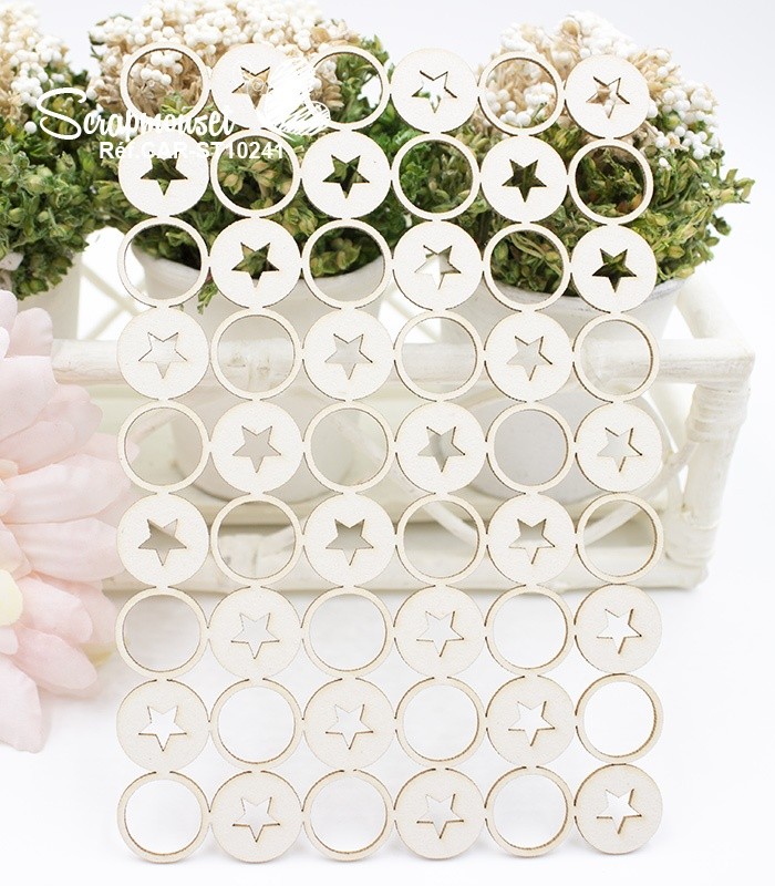 Chipboard Fond décoratif petites étoiles SCRAPMOUSET
