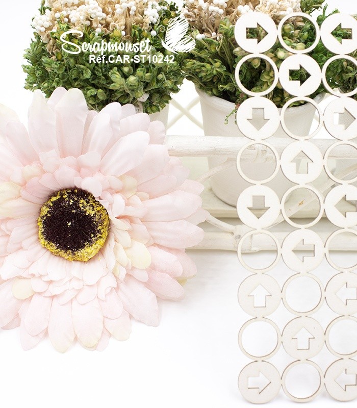 Chipboard Fond décoratif petites flèches SCRAPMOUSET