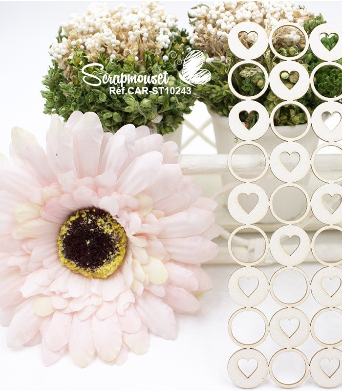 Chipboard Fond décoratif petits coeurs SCRAPMOUSET