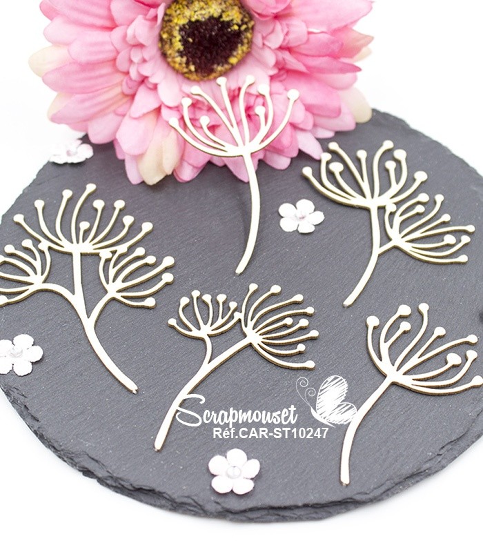 Chipboards Fleurs de pissenlit SCRAPMOUSET