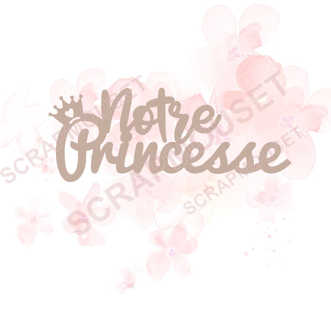 Mot Notre princesse en carton bois SCRAPMOUSET