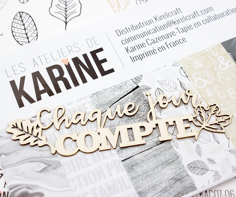 Mot Chaque jour compte en carton bois SCRAPMOUSET