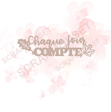 Mot Chaque jour compte en carton bois SCRAPMOUSET
