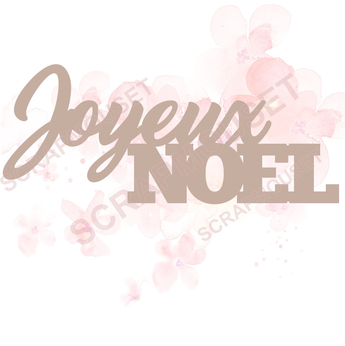 Mot Joyeux Noël en carton bois SCRAPMOUSET