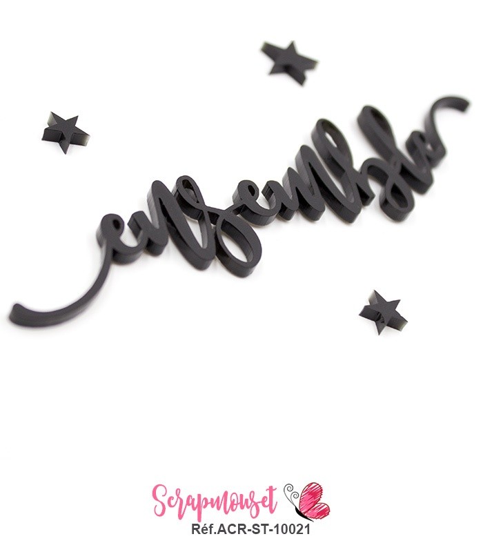 Mot ensemble en Acrylique Noir 13,7 x 3 cm SCRAPMOUSET