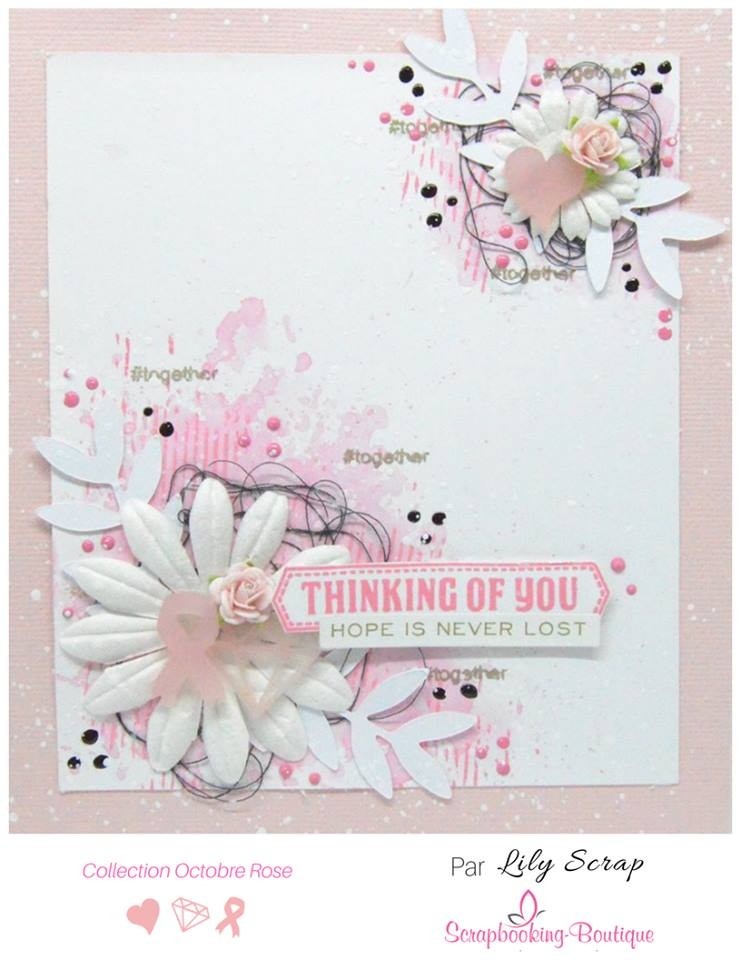 Embellissements / Motifs "ruban, coeur et diamant" en Acrylique Rose SCRAPMOUSET