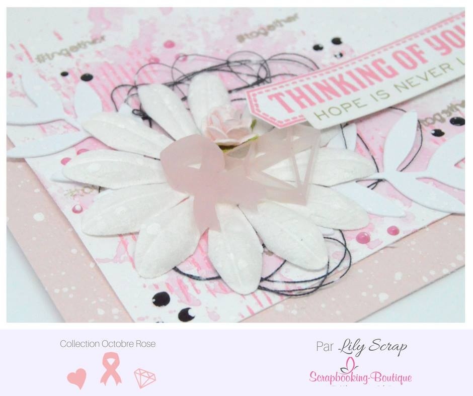 Embellissements / Motifs "ruban, coeur et diamant" en Acrylique Rose SCRAPMOUSET