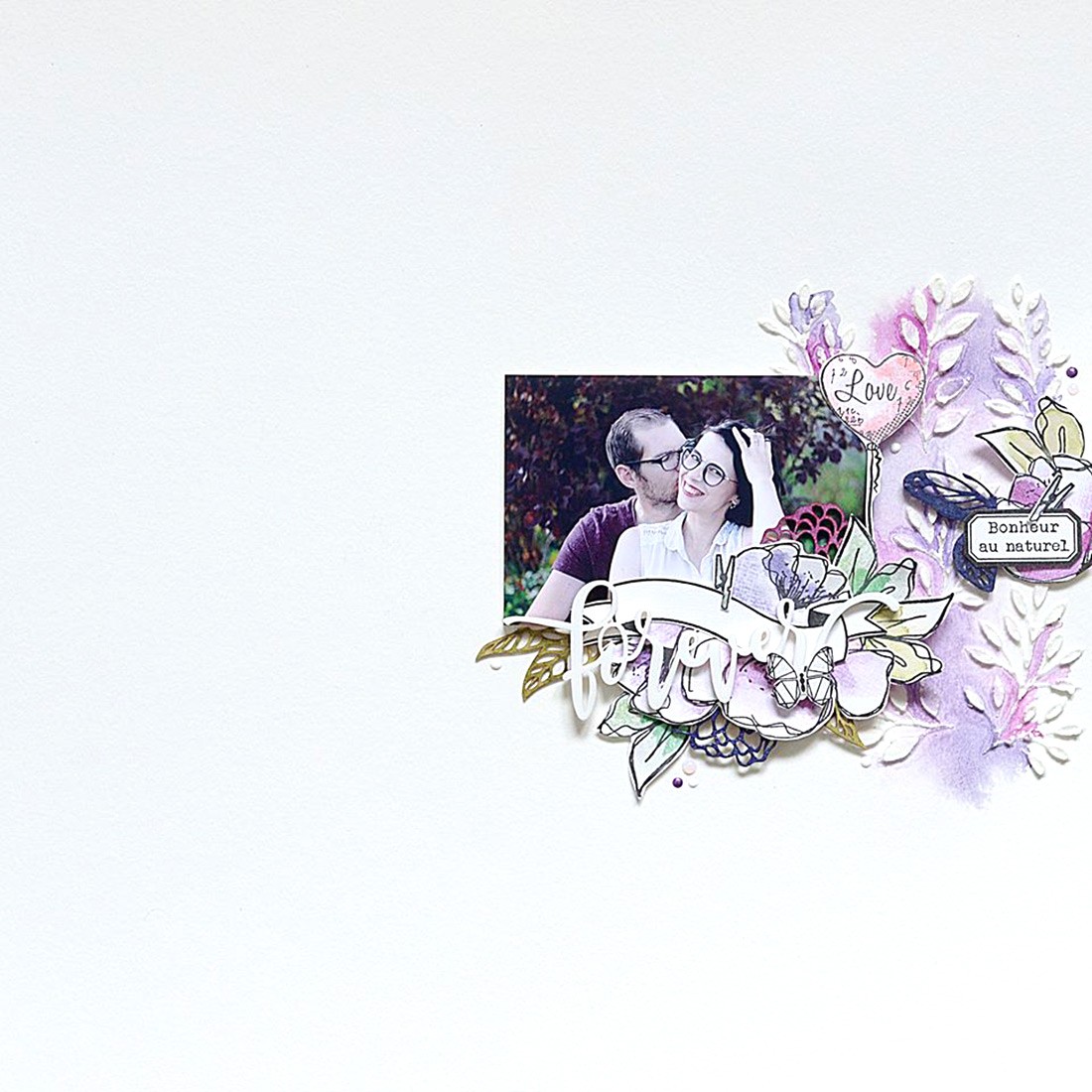 Mot forever en Acrylique Blanc 10,8 x 3,8 cm SCRAPMOUSET