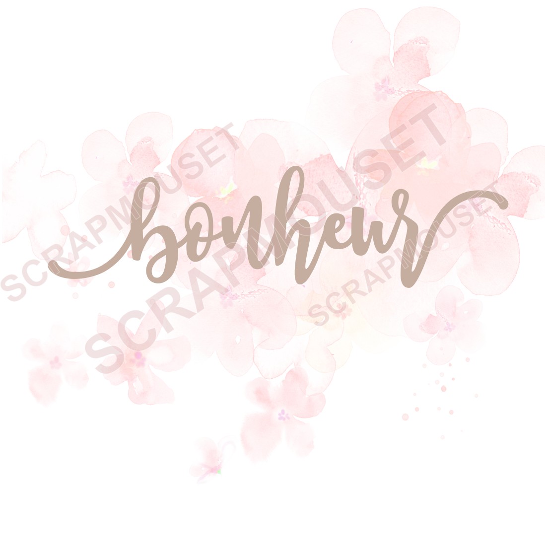 Mot Bonheur en carton bois SCRAPMOUSET