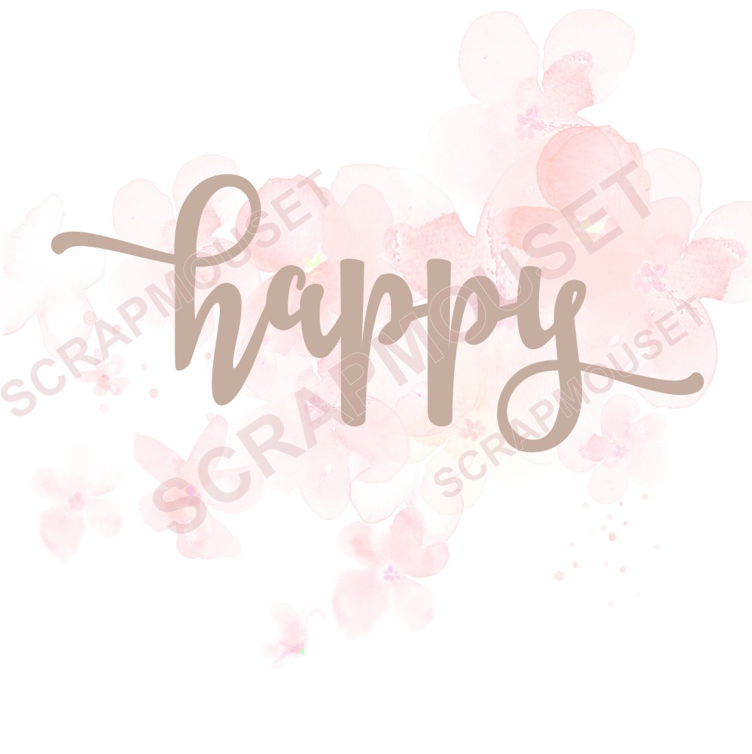 Mot happy en carton bois SCRAPMOUSET