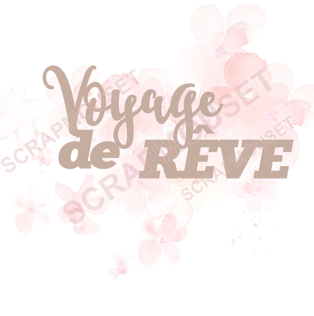 Mot Voyage de rêve en carton bois SCRAPMOUSET