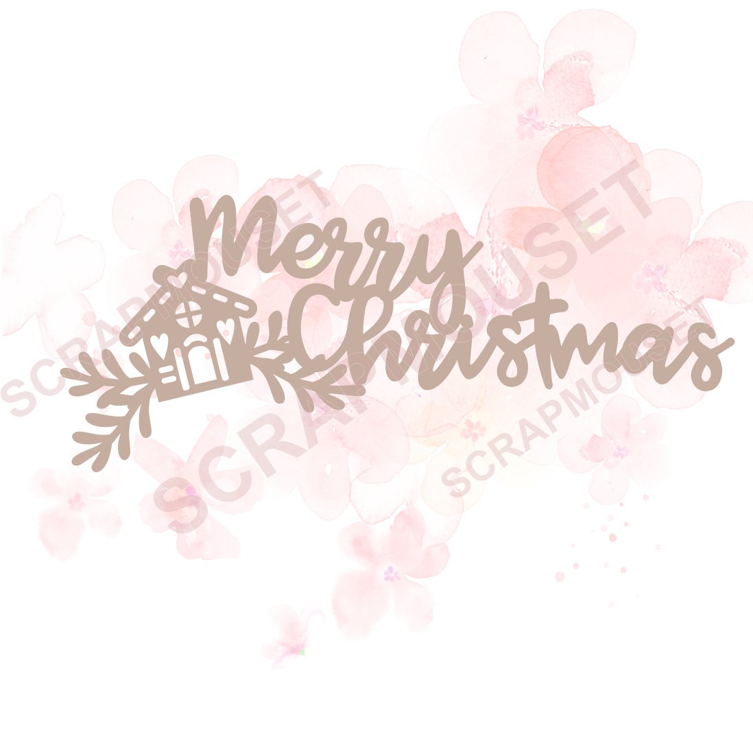 Mot Merry Christmas en carton bois SCRAPMOUSET