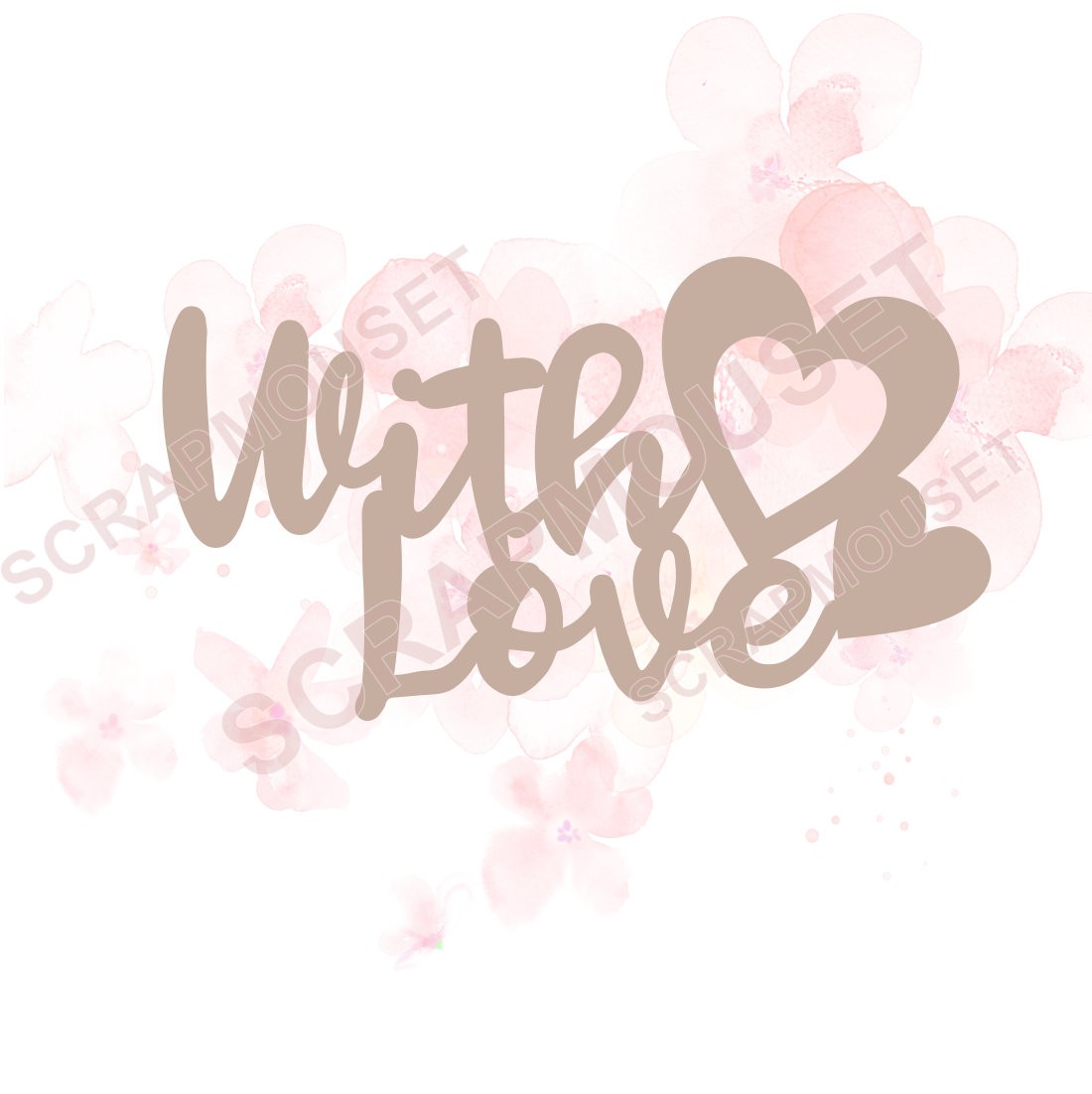 Mot with love en carton bois SCRAPMOUSET
