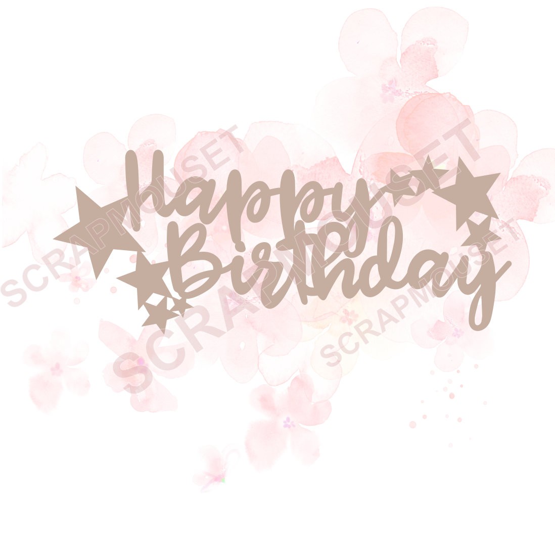 Mot happy birthday en carton bois SCRAPMOUSET